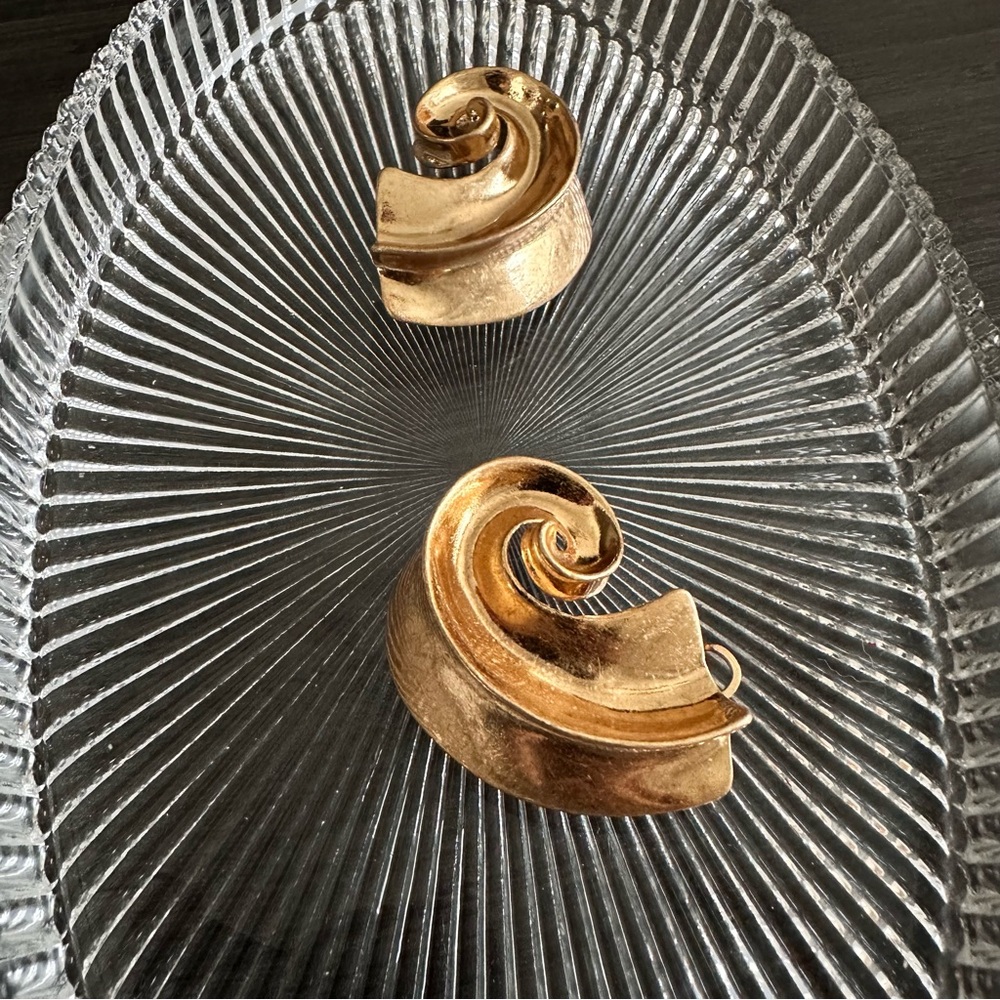 Zara Spiral Earrings in Gold Tone - Picture 4 of 7